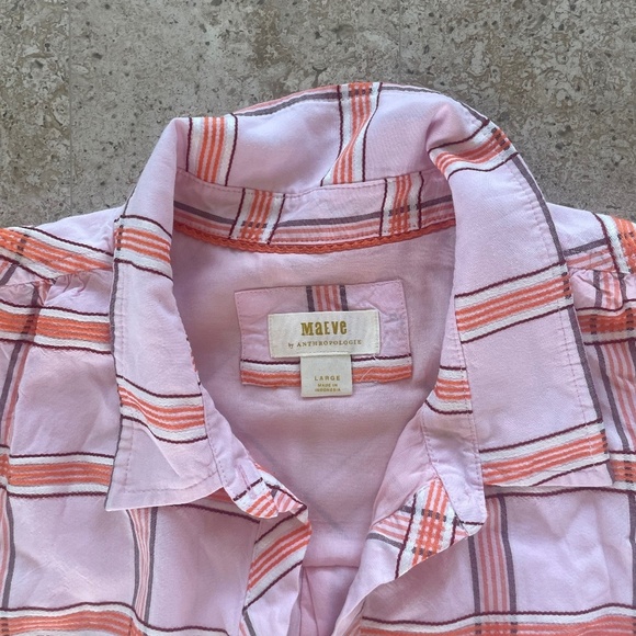 Maeve by Anthropologie Flounced Mini Dress Pink Plaid - SZ L - Picture 5 of 10